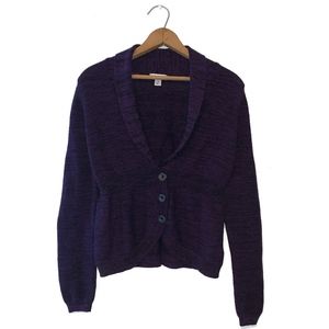 Croft & Barrow purple button front cardigan